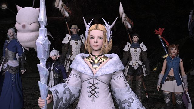 Kan-E-Senna with some of her Gridanian defenders during the HeavensWard MSQ.