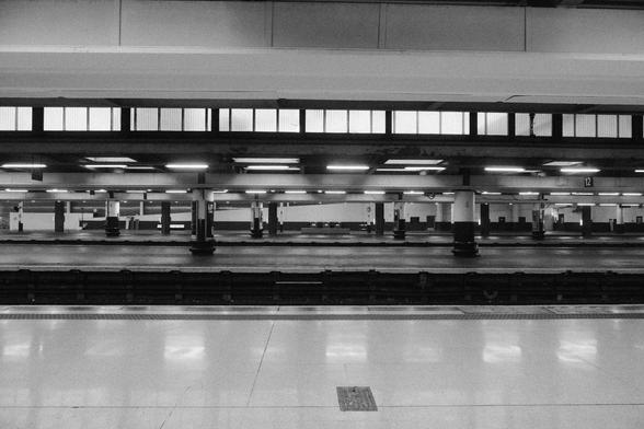 Photo of the empty train station.