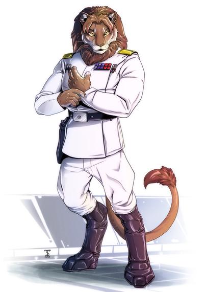 Star Wars OC that is an anthropomorphic lion in an imperial uniform