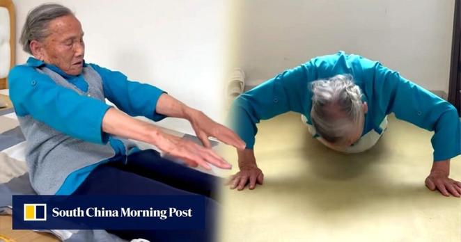 Chinese grandma, 92, wows public by easily completing 200 push-ups, 100 sit-ups daily