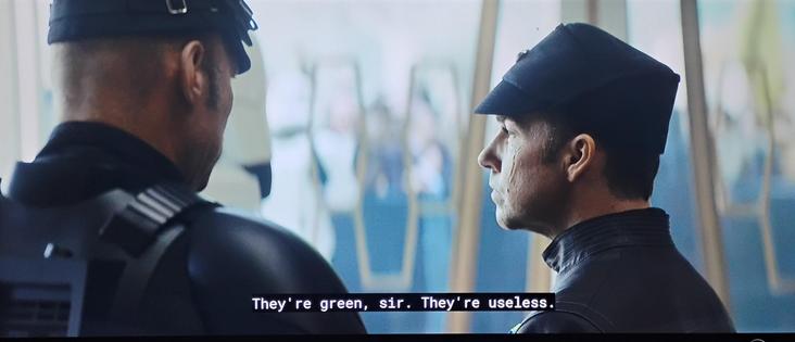 Sergeant Bloy says to Captain Kaido: "They're green, sir. They're useless."