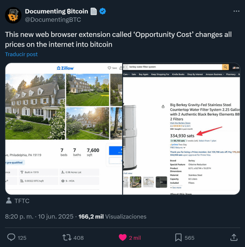 This New Web Browser Extension Called "Opportunity Cost" Changes All Prices on the Internet Into Bitcoin (BTC)