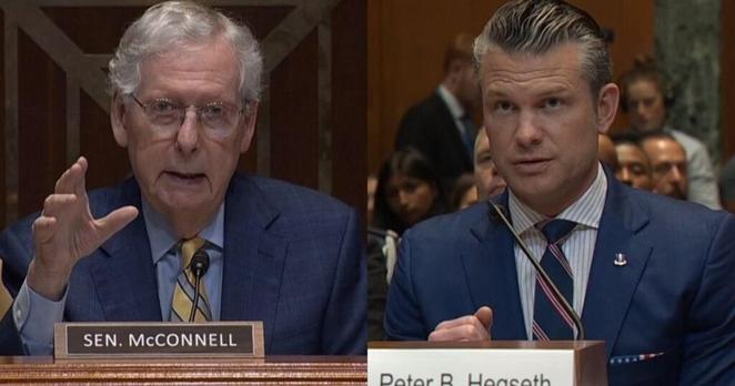 Watch: McConnell questions Hegseth on Russia-Ukraine war