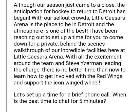 LCA Behind The Scenes Tour Email