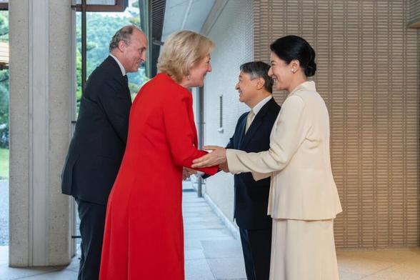 Princess Astrid and Prince Lorenz of Belgium Met with Emperor Naruhito, Empress Masako, Crown Prince Fumihito, Crown Princess Kiko, and Princess Aiko (Not Pictured) of Japan