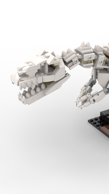 The skull of a large theropod, with a small crest above each eye and 3 fingers on each hand.