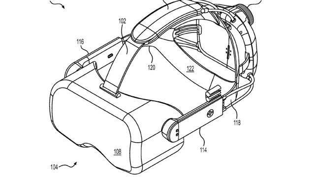 A patent for a Valve VR headset on a white background