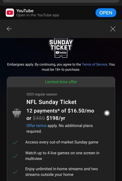 Sunday Ticket now has a teachers discount in addition to their nurses and veteran discounts