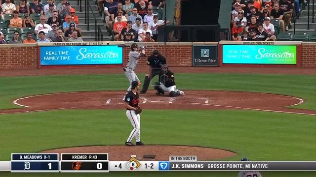 Parker Meadows leaves the yard for 3 runs with J. K. Simmons in the booth