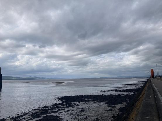 View across Tay Firth on an overcast day at low tide