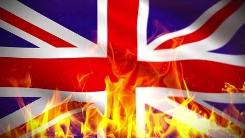 A burning butcher's apron