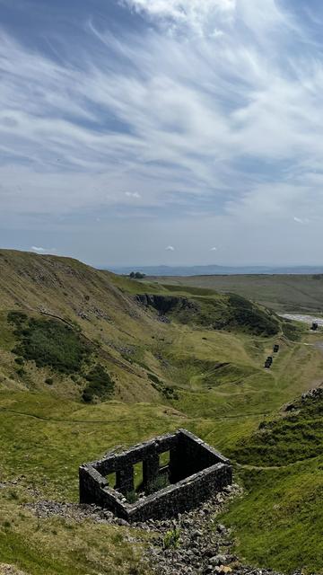 An old mining building on the slope of Titterstone Clee hillfort.
