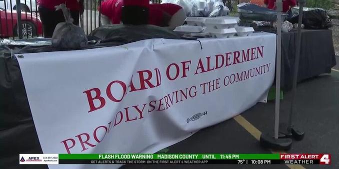 Board of Aldermen staff donate necessities, food, and their time to those affected by tornado