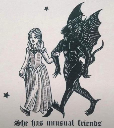 a princess walk with the devil. It s written in gothic she has unusual friend