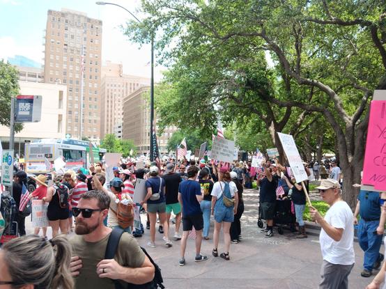 More crowds on west seventh.