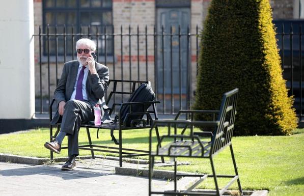 KING'S BENCH: Gerry Adams outside the Four Courts after his dramatic win over BBCNI
