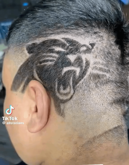 Why did this guy get Jordan Poole shaved onto his head?