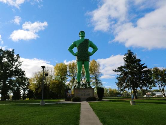 Photo of the Jolly Green Giant statue in Blue Earth, Minnesota.