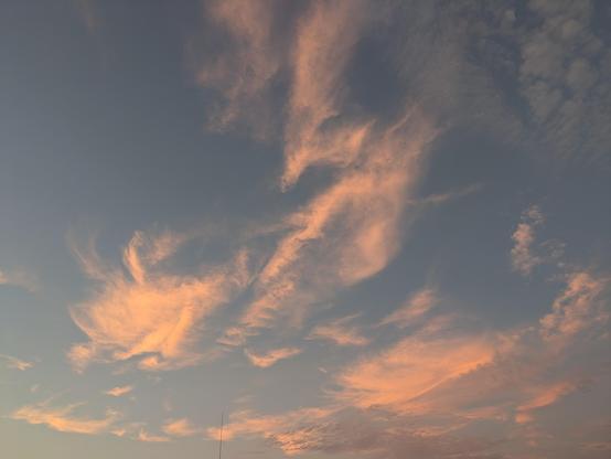 Pink clouds at sunset.