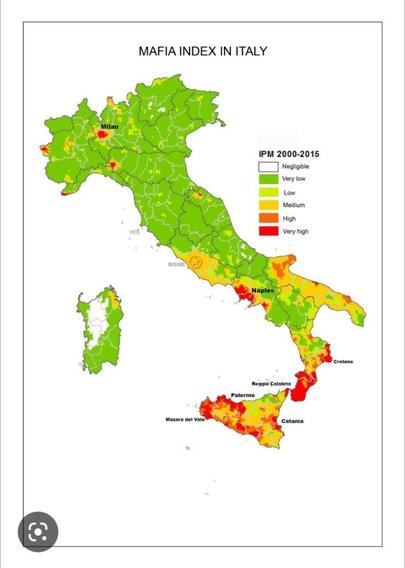 Distribution of Mafia in Italy 2025 Updated Map