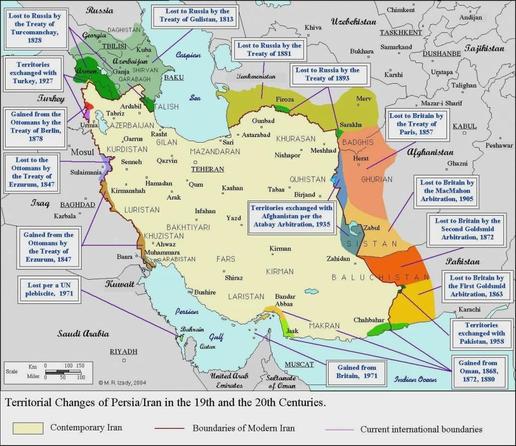 Territorial losses of Iran in the last ~200 years