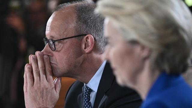 (L-R) German Chancellor Friedrich Merz and European Commission President Ursula von der Leyen