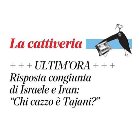 ULTIM'ORA

Risposta congiunta di Israele e Iran: “Chi cazzo è Tajani?"