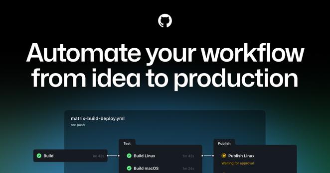 Easily build, package, release, update, and deploy your project in any language—on GitHub or any external system—without having to run code yourself.