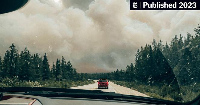 Wildfire smoke in northern Quebec last month.