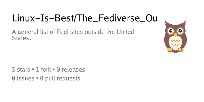 Summary card of repository Linux-Is-Best/The_Fediverse_Outside_United_States