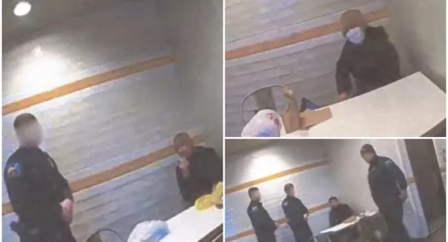 Still images from police body camera footage show officers questioning Luigi Mangione at a McDonald’s in Altoona, Pennsylvania, where his lawyers say an illegal search of his backpack later took place.