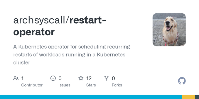 A Kubernetes operator for scheduling recurring restarts of workloads running in a Kubernetes cluster - archsyscall/restart-operator
