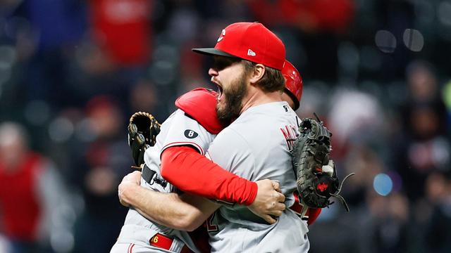 Cincinnati Reds players Wade Miley and Tucker Barnhart