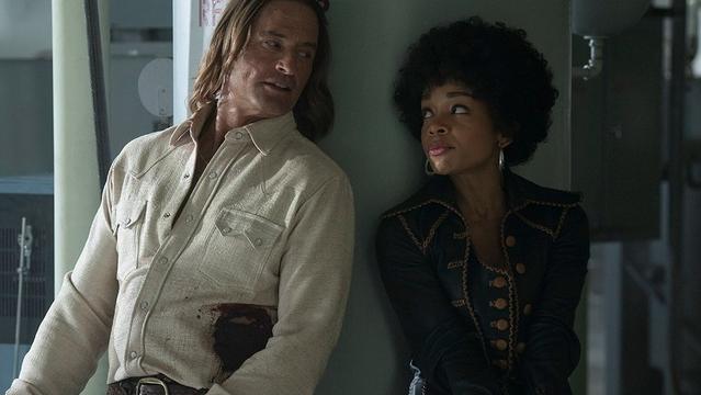 Josh Holloway and Rachel Hilson in "Duster"
