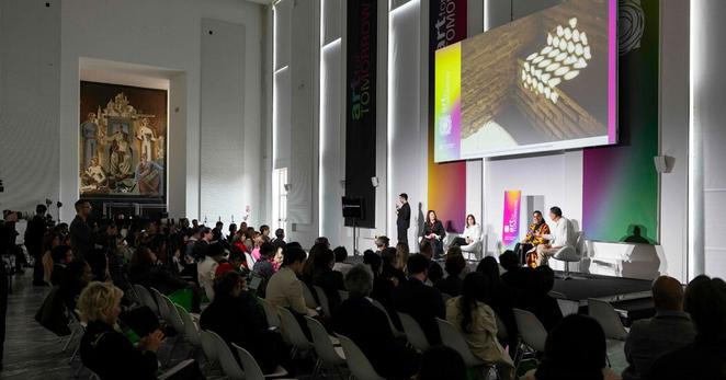 A panel discussion on the Bukhara Biennial at the Art for Tomorrow conference last week. The event was founded in 2015 with the aim of bringing together cultural leaders to talk about pressing issues in the arts.