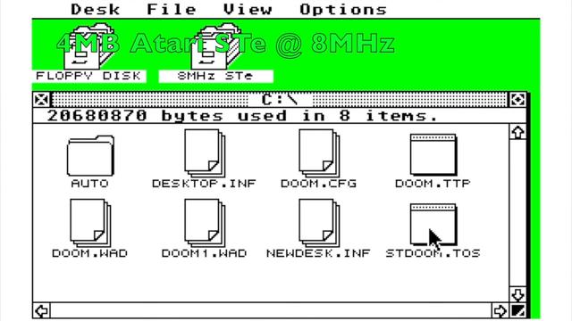 Atari ST desktop with Doom shortcut