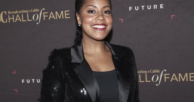 Sheinelle Jones attends the 31st Broadcasting and Cable Hall of Fame Awards gala at the Ziegfeld Ballroom on Wednesday, May 3, 2023, in New York. (Photo by CJ Rivera/Invision/AP)
