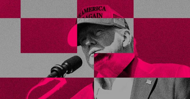 President Donald Trump wearing a Make America Great Again hat