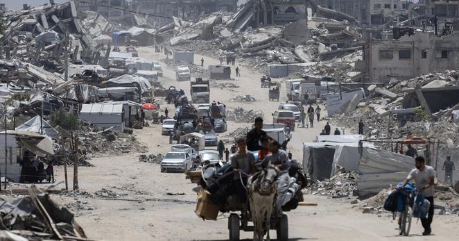 The city of Beit Lahia in Gaza, this month. As Israel has expanded military operations in Gaza, British officials have considered imposing sanctions on government ministers.