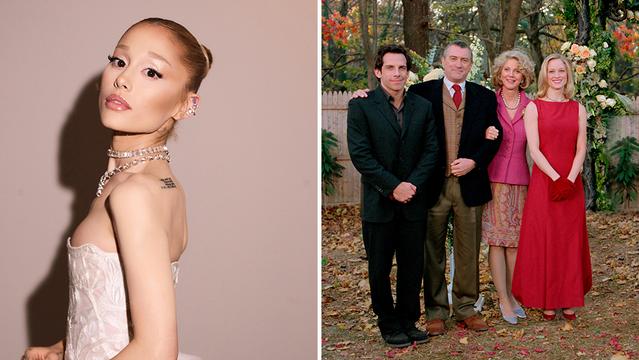 Ariana Grande and a scene from the 2000 movie Meet the Parents