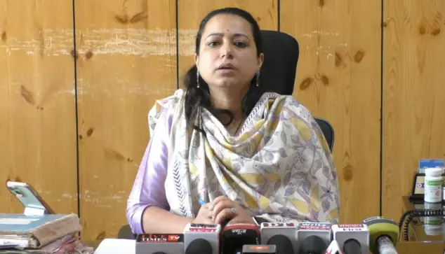 ADM Kangra, Shilpi Vekta during a press conference discussing details of the mock drill.