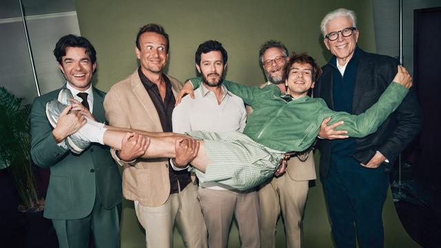 From left: Mulaney, Segel, Brody, Rogen, Torres and Danson were photographed May 3 at the Luckman Club at Soho House West Hollywood.