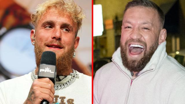 Jake Paul speaks at a PFL press conference and Conor McGregor laughs as he's photographed in Philadelphia.