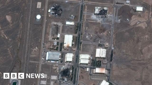 A satellite image shows damaged structures at the Natanz nuclear facility following Israeli air strikes (14 June 2025)