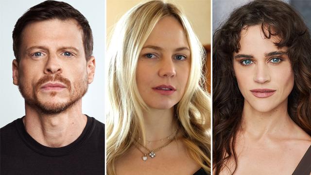Headshots of Kevin Rankin, Adelaide Clemens and Bevin Bru