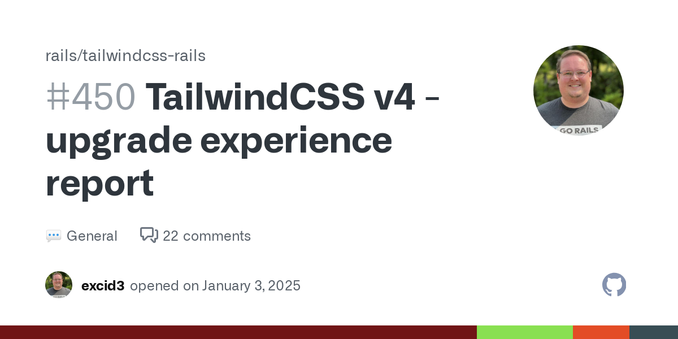 First off, everything works great with Tailwind v4 beta. 🎉 One of the changes is that it uses CSS-first configuration now. This is helpful and makes the tailwind.config.js optional. In fact, the co...