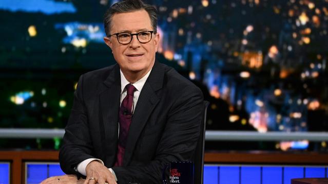 The Late Show with Stephen Colbert during Thursday’s June 20, 2024 show. Photo: Scott Kowalchyk/CBS ©2024 CBS Broadcasting Inc. All Rights Reserved.