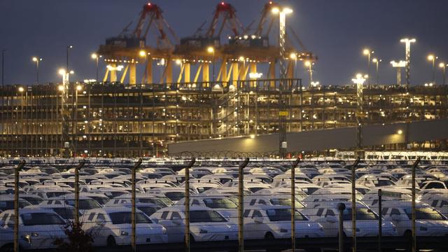 Cars destined for export stand at Bremerhaven Port. | Sean Gallup/Getty Images
