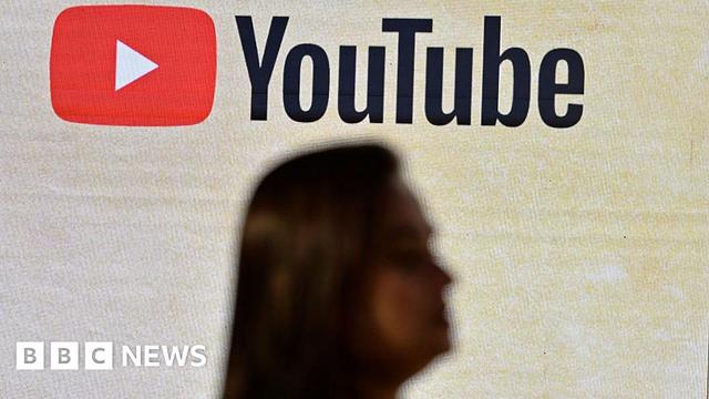YouTube logo above silhouette of woman's head