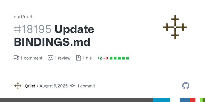Add LibQurl to the list of known binding libraries.
EDIT: I noticed that my PR comment maaaybe sounds more like an order than the simple description it was intended to be. Sorry! ^^;